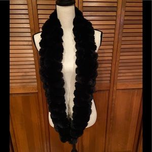 Faux fur black scarf